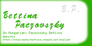 bettina paczovszky business card